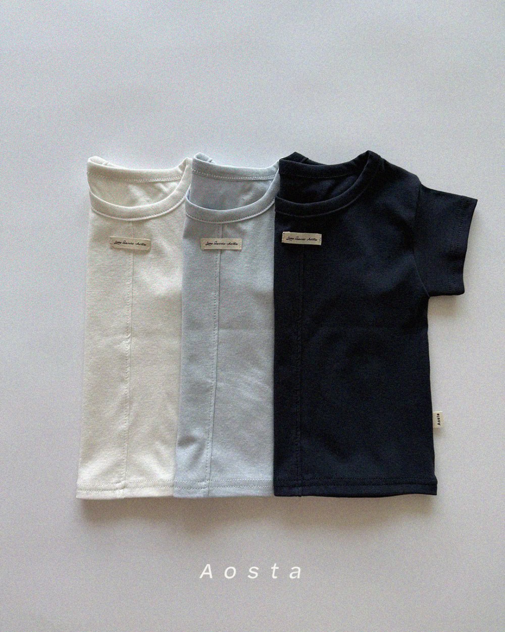 AOSTA35｜(6m-5y) 3款素色小標上衣