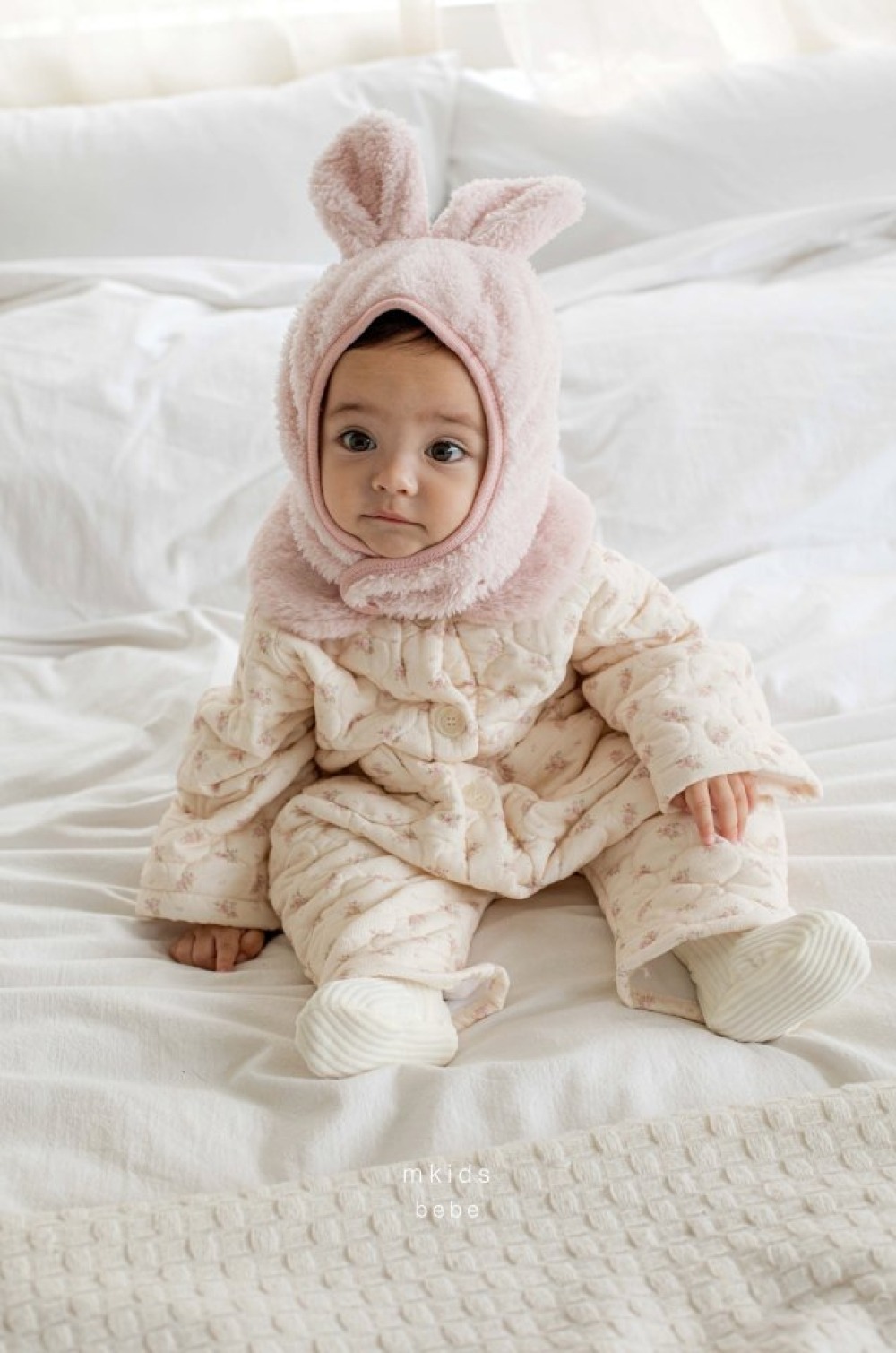 M-KIDS04｜(65-80cm) 2色絎縫夾層棉碎花連身衣