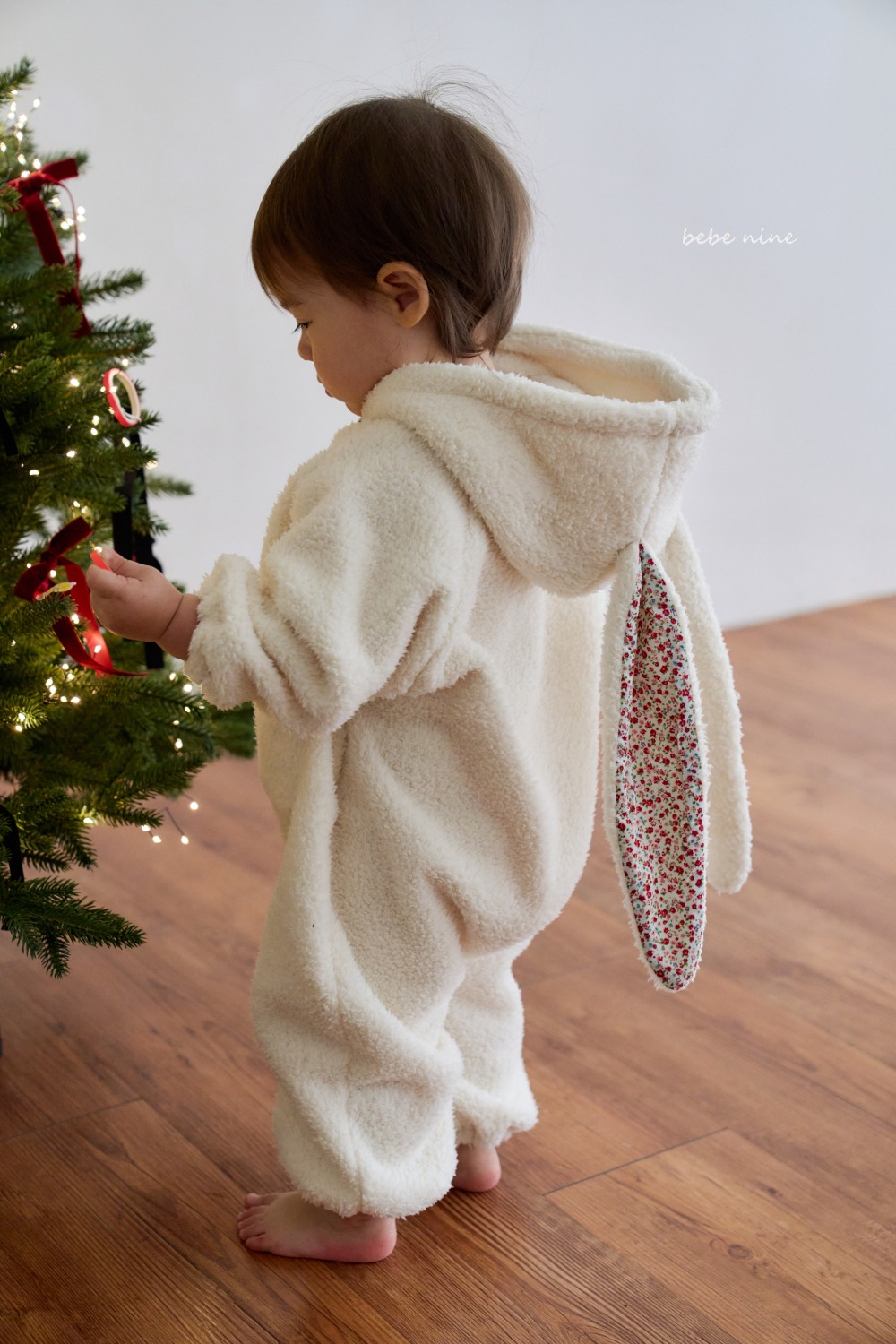 bebe nine07 (65cm-75cm) 2色碎花雪兔連身衣