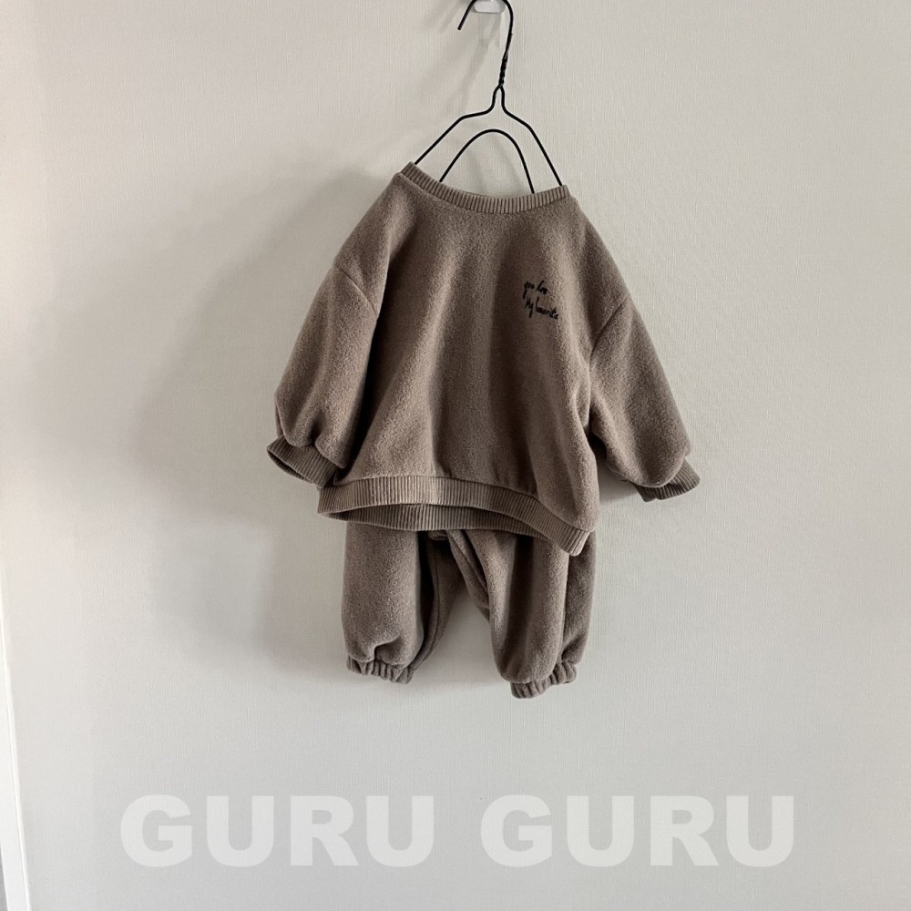 GURU GURU23｜(6m-24m) 2色簡約刷毛縮口套裝