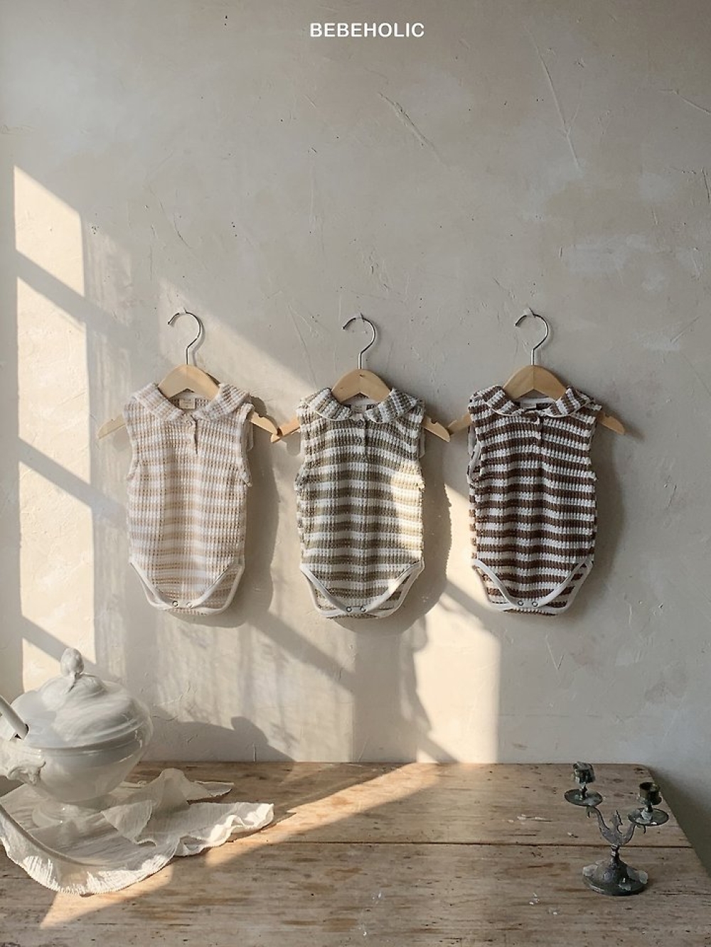 Bebe holic30｜(3m-18m) 雙色無袖套裝