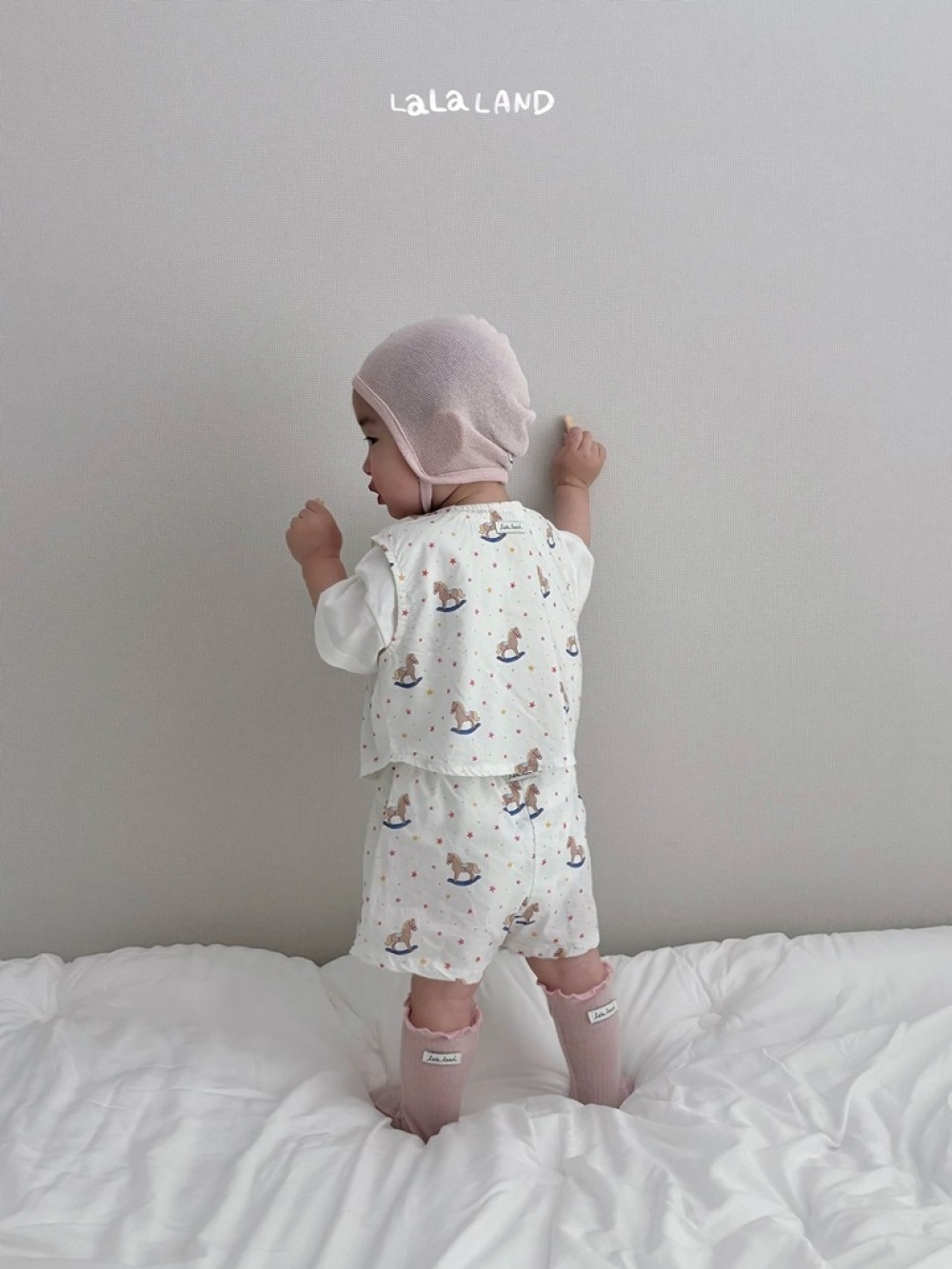 lala land19｜(3m-18m) 2色滿版小木馬短褲