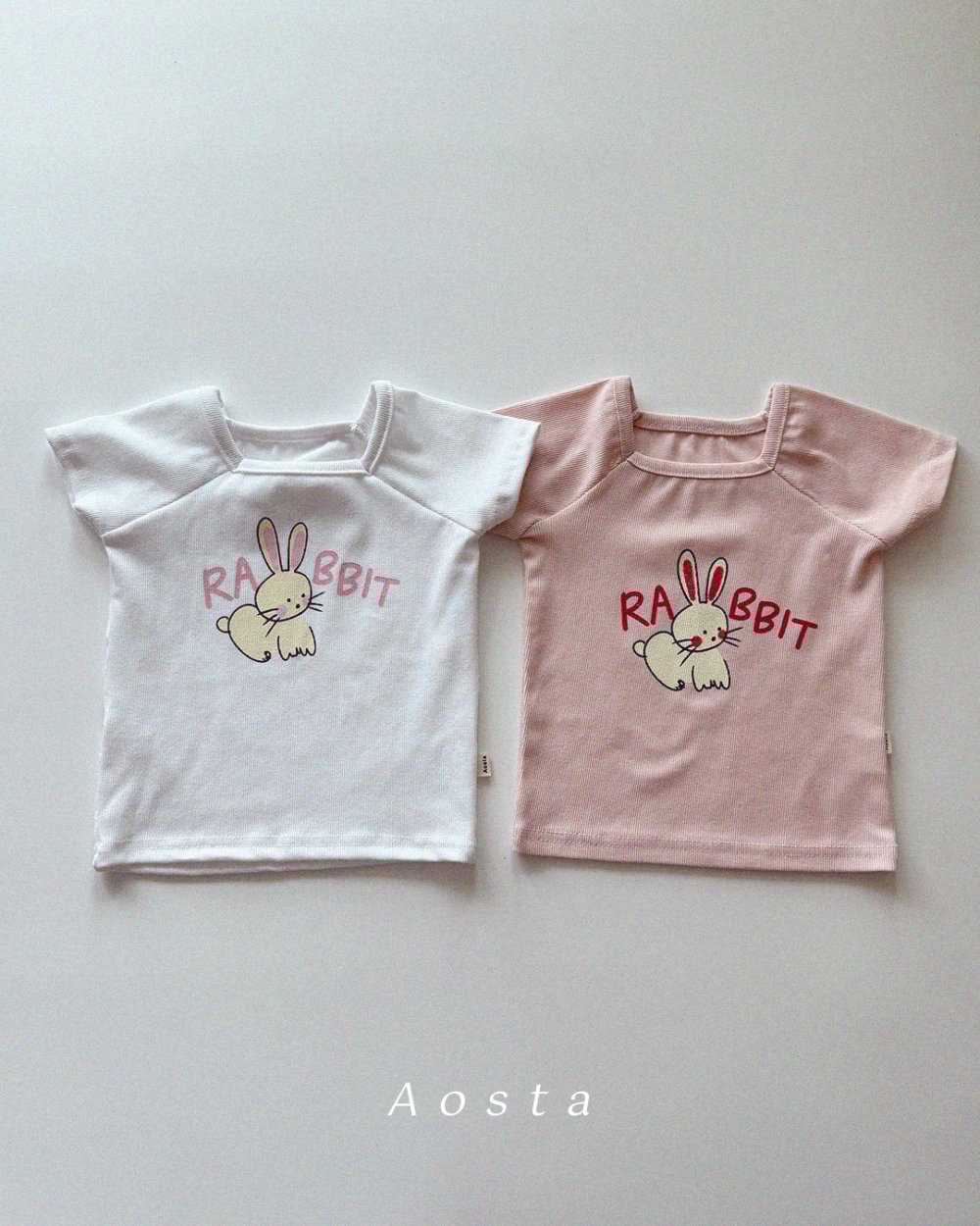 AOSTA27｜(6m-5y) 2款小兔兔方領上衣