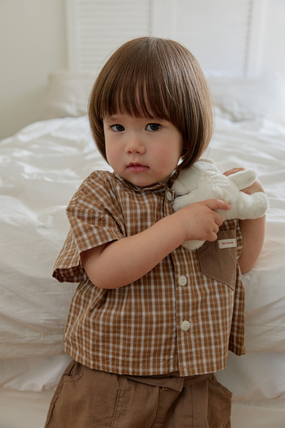 onu42｜(70cm-115cm) 格紋口袋襯衫