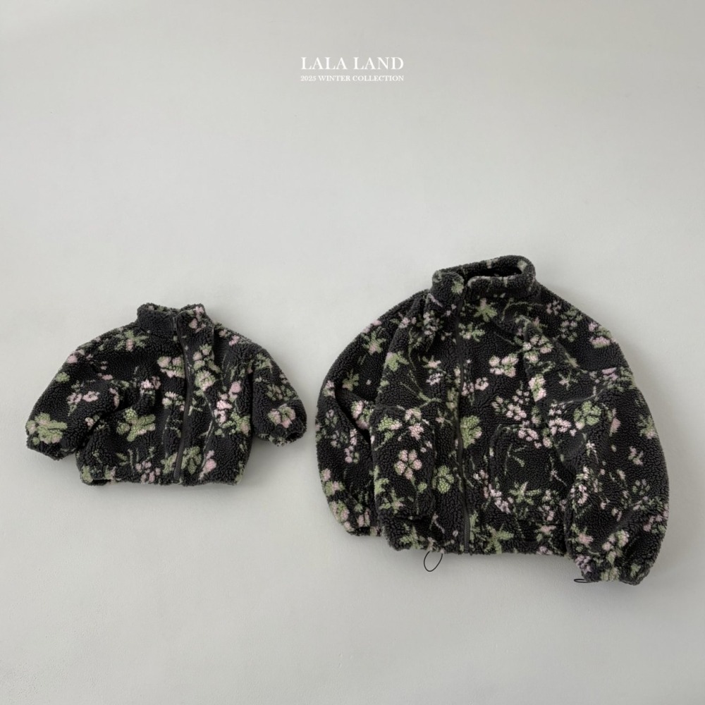 lala land80｜(mom) 1色印花刷毛拉鍊外套