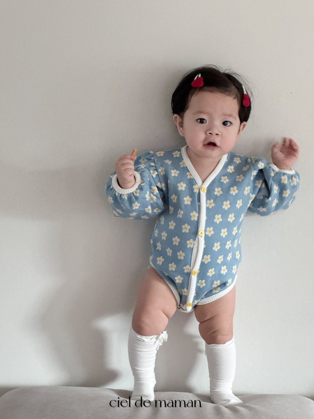 Cieldemaman｜(3-15m) 春天花朵包屁衣