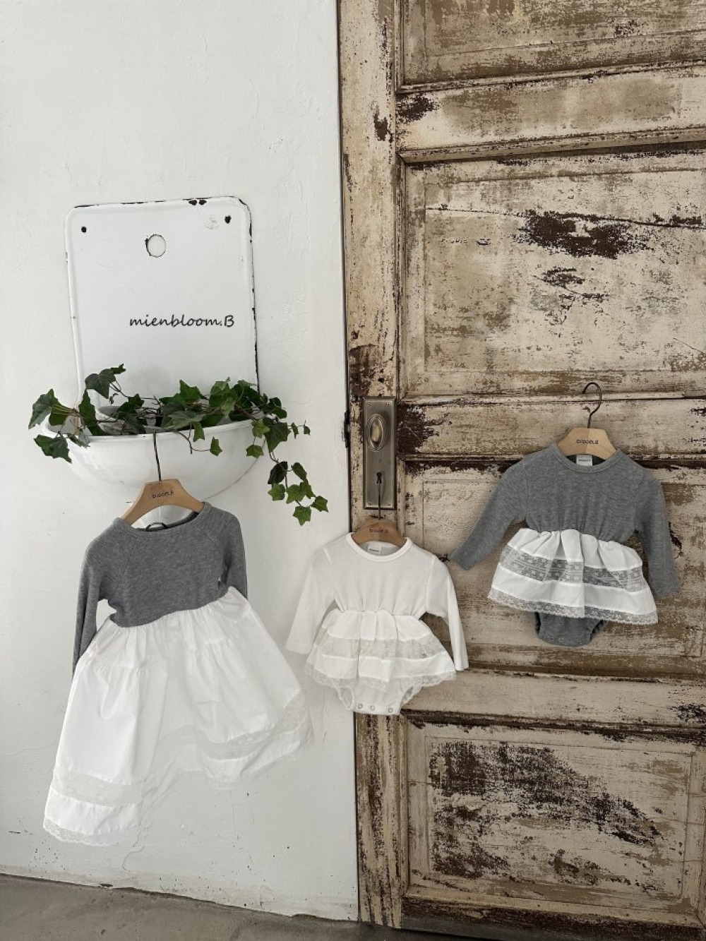 Bloom.b38｜(0m-7y) 蕾絲羅紋包屁衣/洋裝