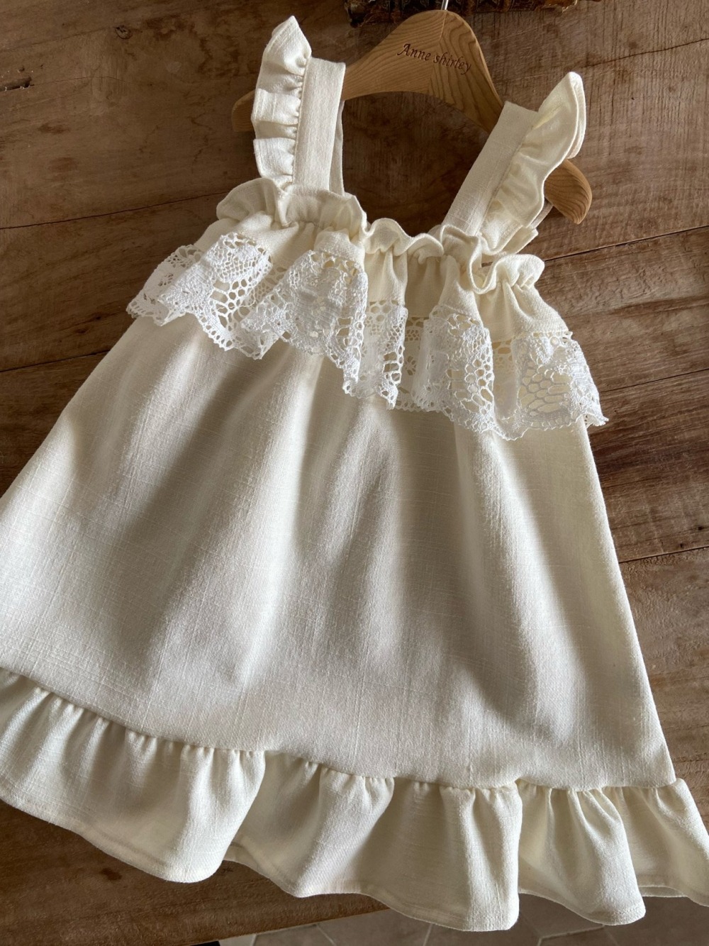 Anne Shirley08｜(1y-5y) 1色荷葉蕾絲無袖洋裝