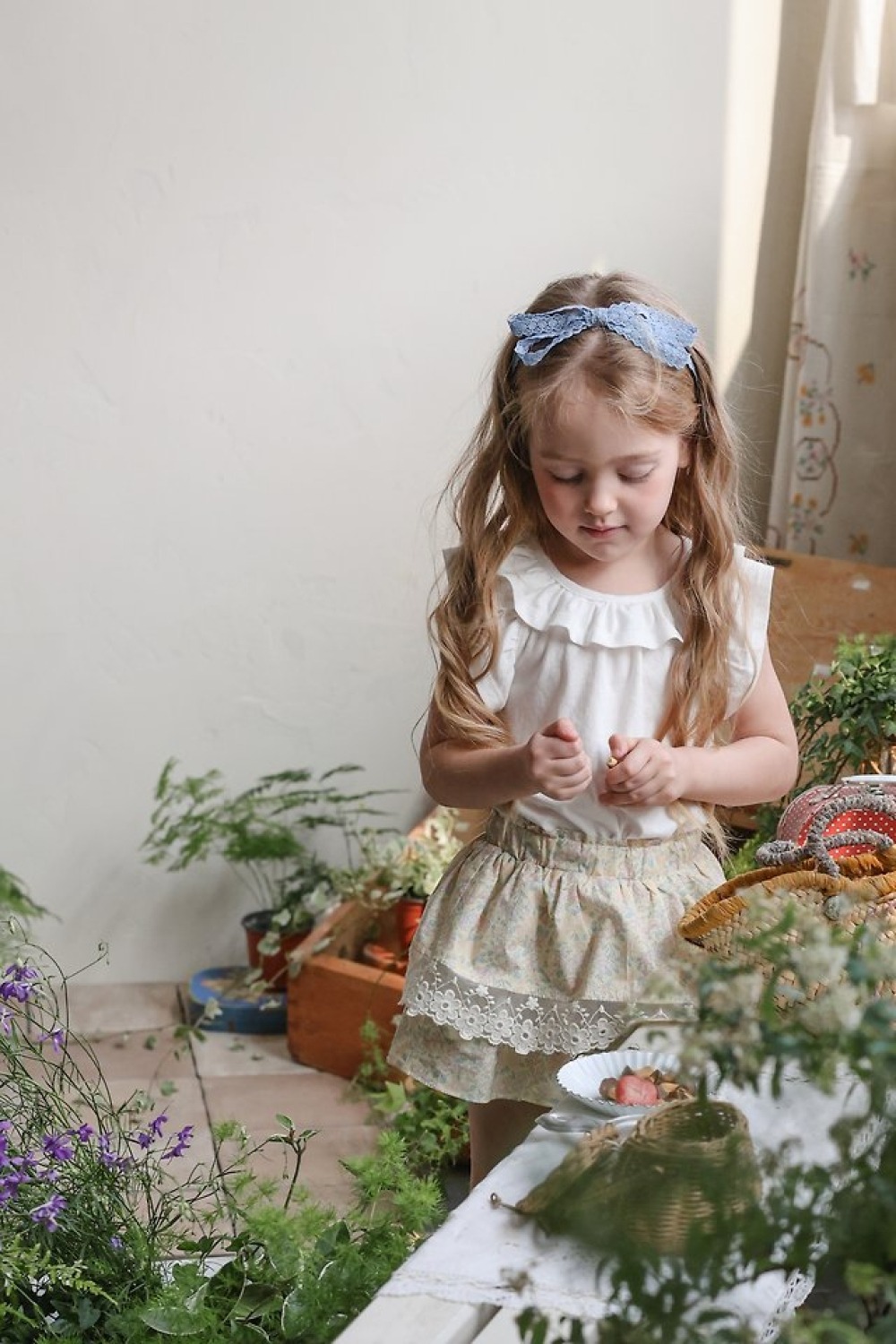 FLO35｜(75-140) 荷葉波浪領上衣