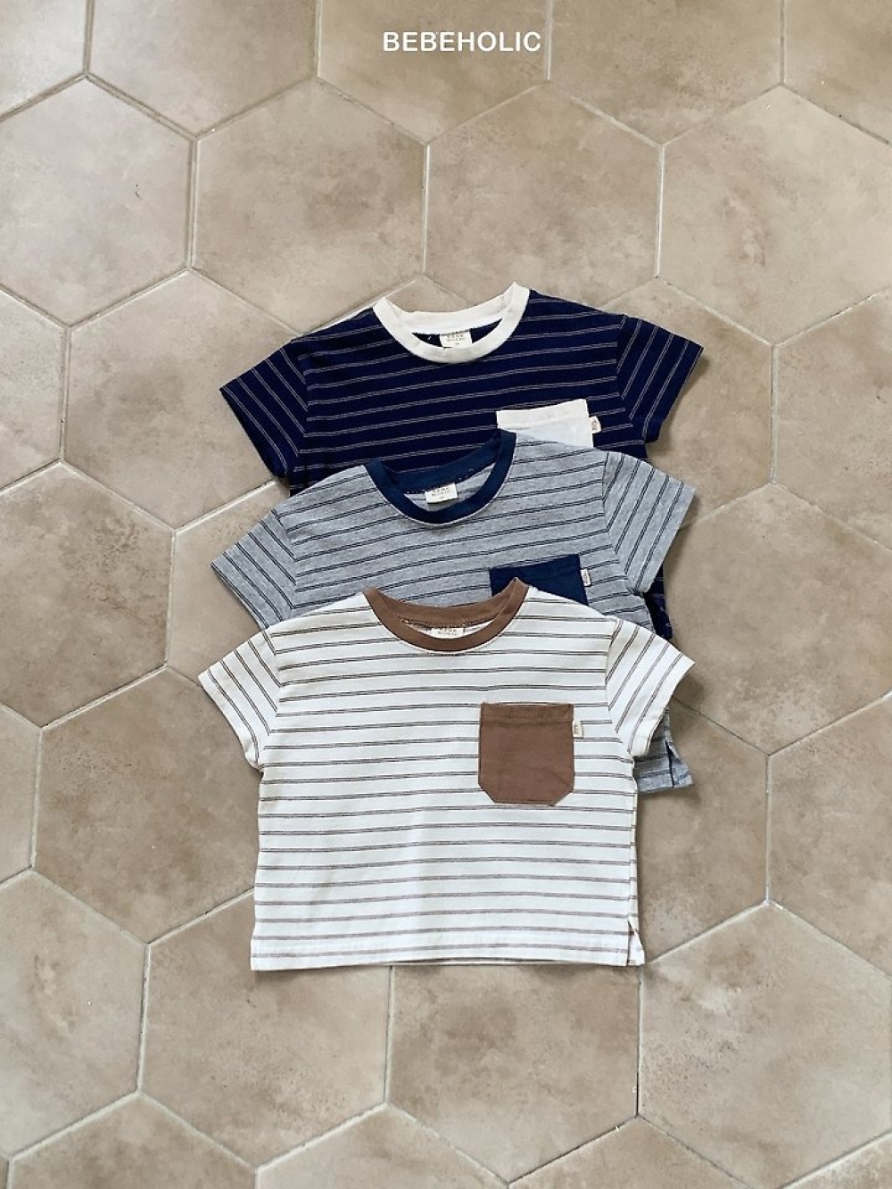 Bebe holic47｜(3m-18m) 口袋條紋上衣