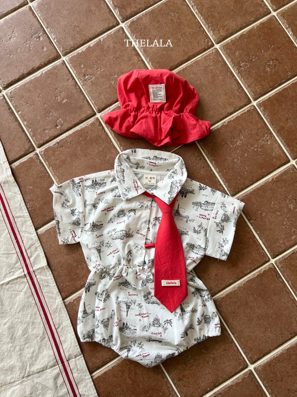 thelala58｜ (0m-18m) 鐵塔印花有領包屁衣