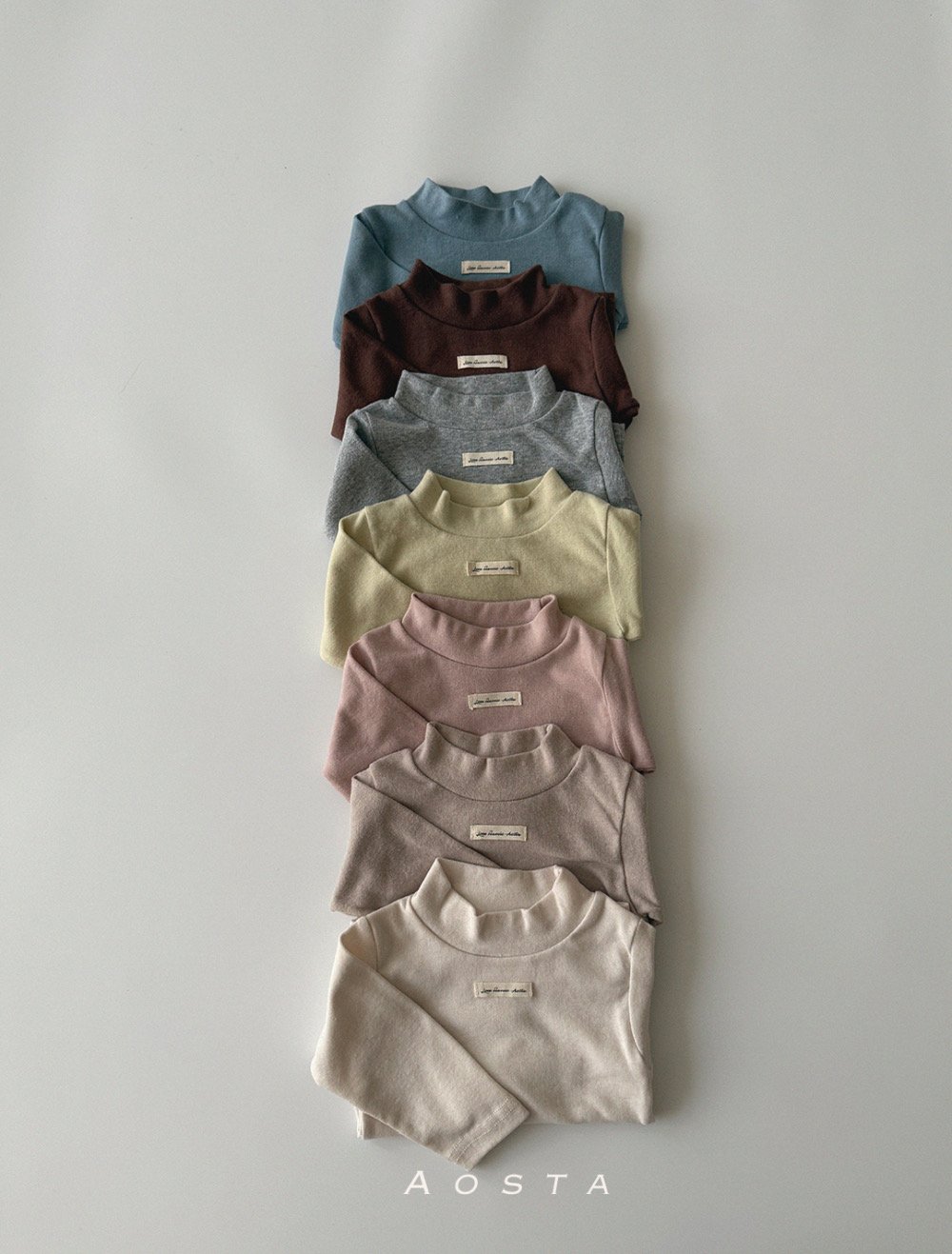 AOSTA56｜(6m-5y) 小標中高領上衣