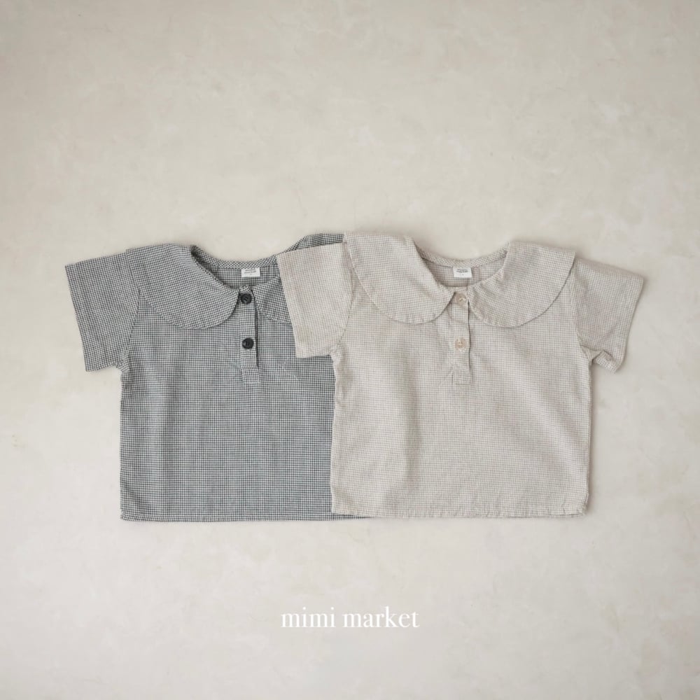 mimi market08 (75-90cm)  格子翻領襯衫