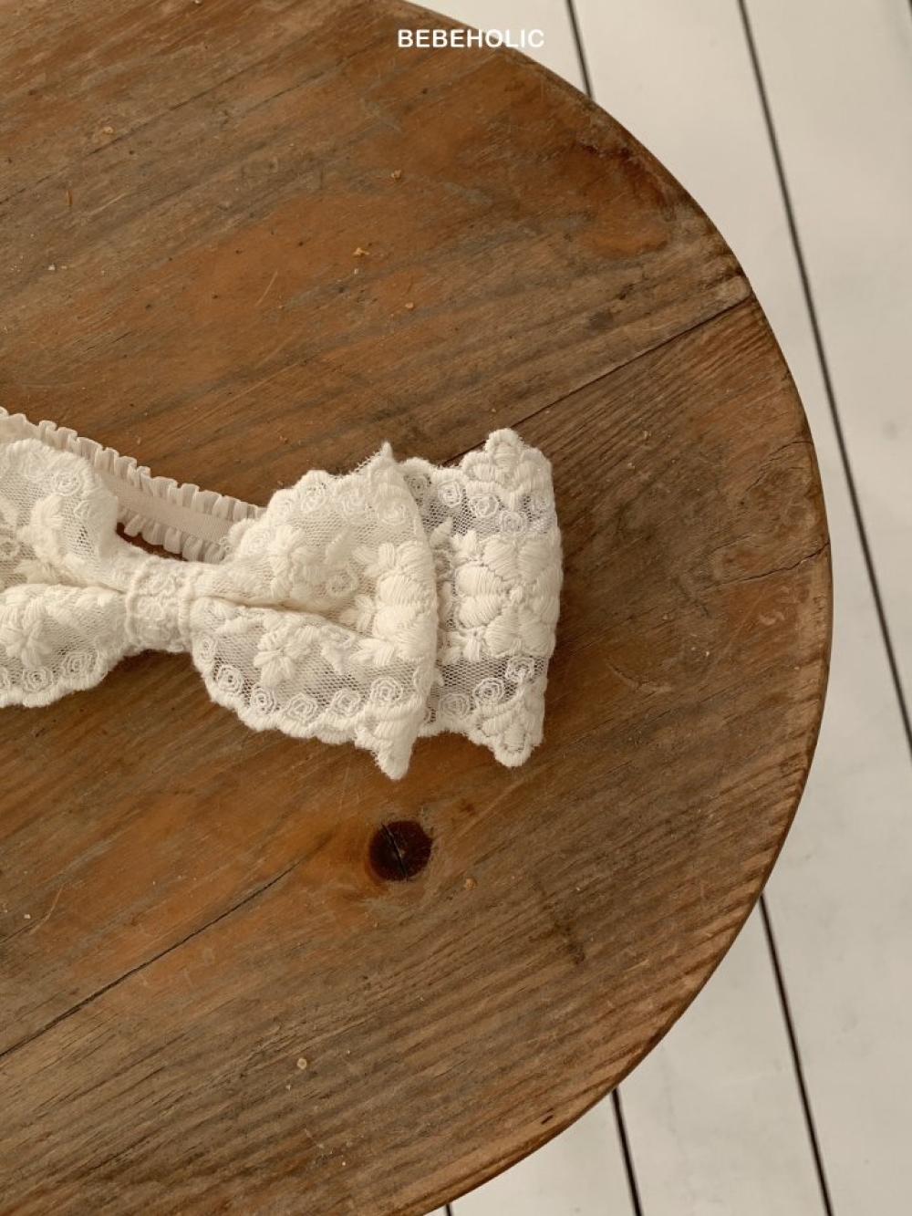 Bebe holic08｜(3m-18m) 蕾絲蝴蝶結髮帶