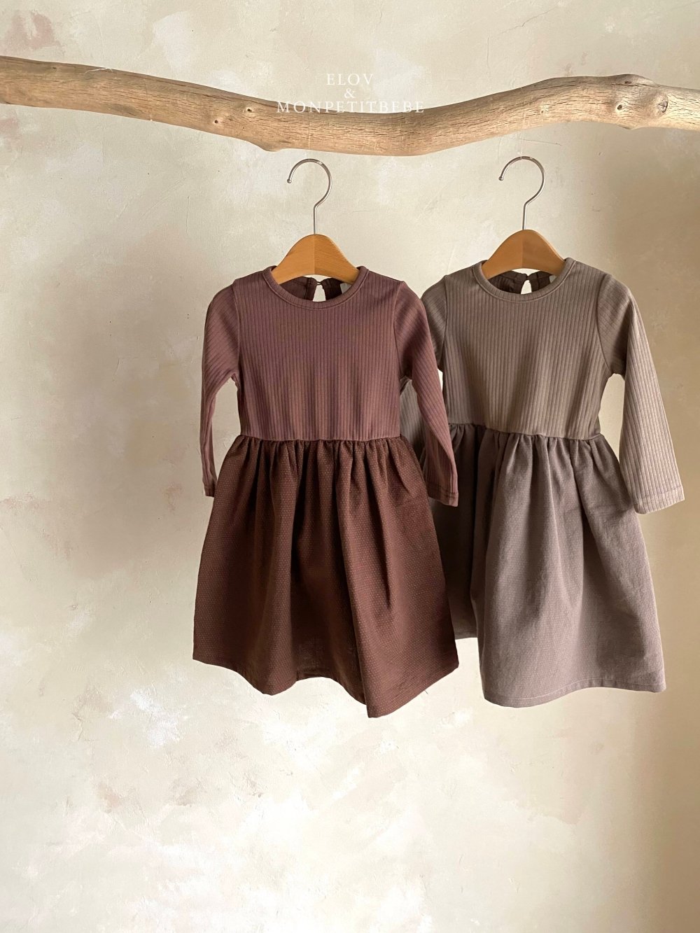 Monpetitbebe21｜(70-110cm) 羅紋波點洋裝