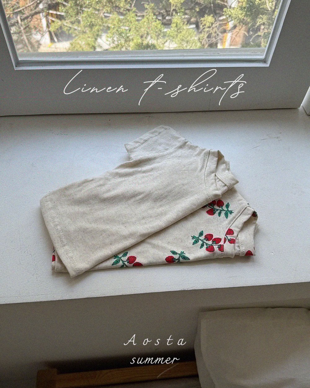 AOSTA20｜(6m-5y) 2款亞麻夏季短袖上衣