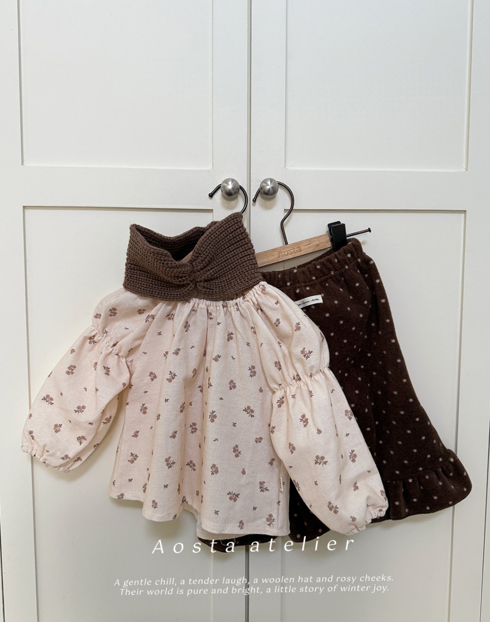 AOSTA29｜(6m-5y) 碎花縮口袖上衣