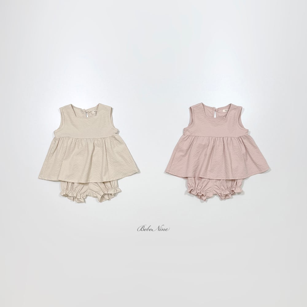 bebe nine17  (6m-24m) 2色氣質波浪無袖套裝