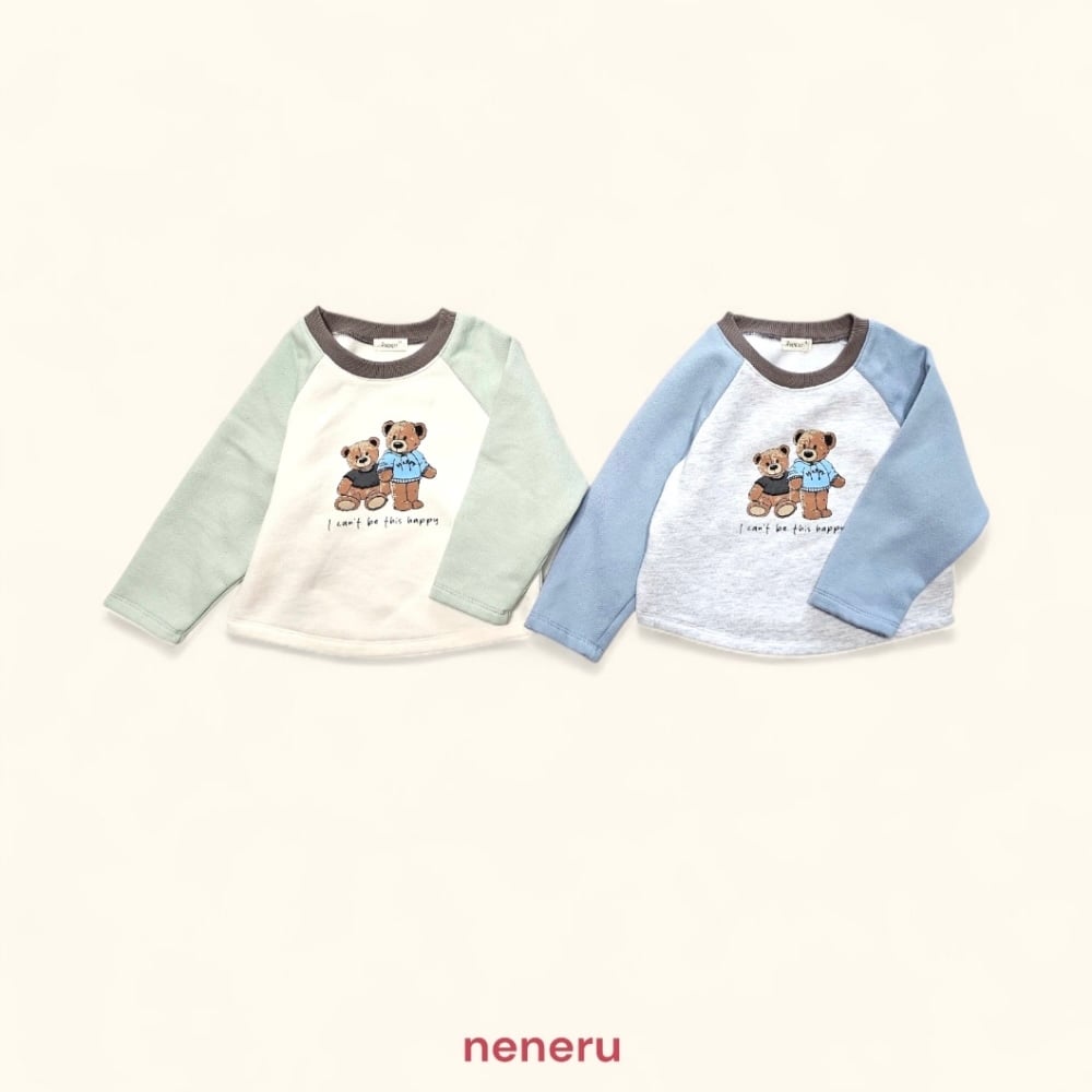 neneru29｜(70cm-125cm) 2色小熊撞色上衣