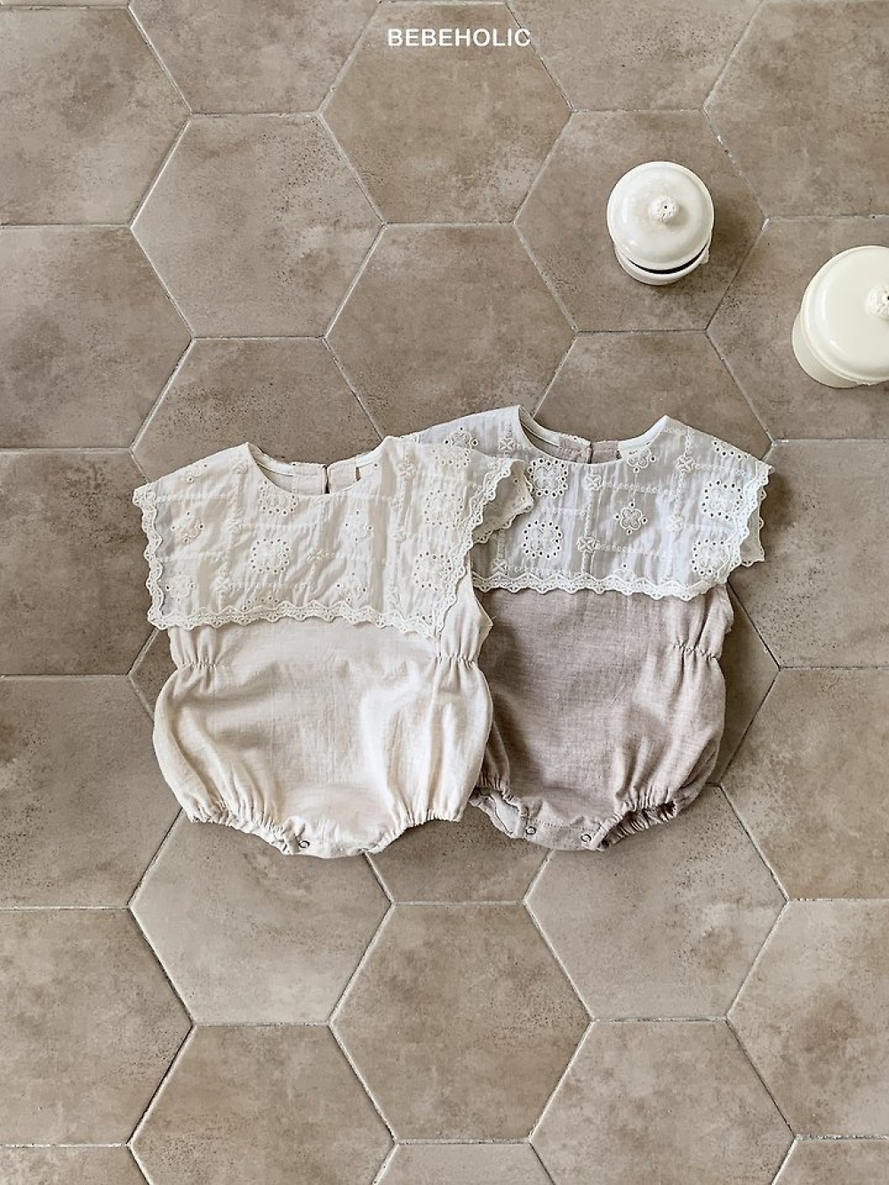Bebe holic25｜(3m-18m) 鏤空翻領連身服
