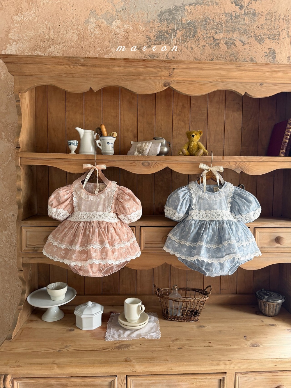 Marron06｜(3m-18m 1y-6y) 索菲亞蕾絲裙裝