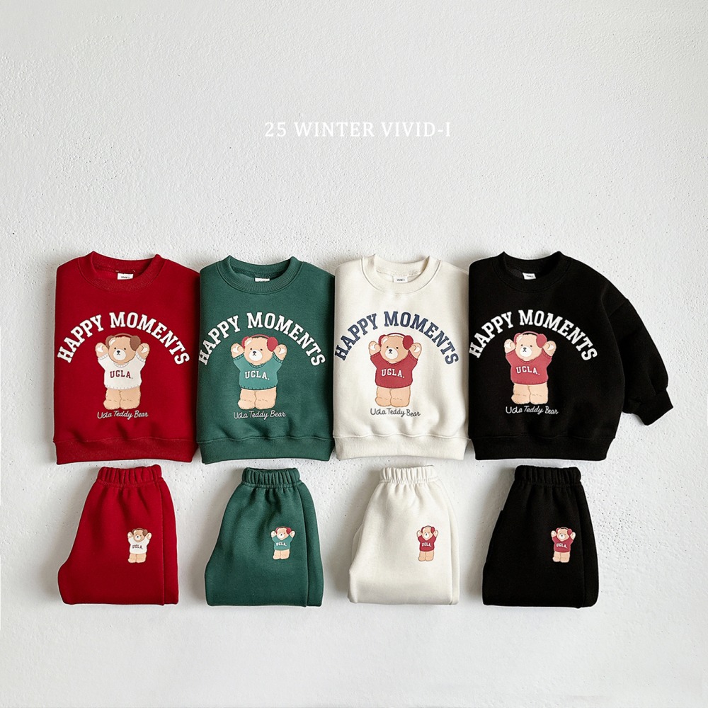 vivid91｜(78cm-125cm) 小熊印花休閒套裝