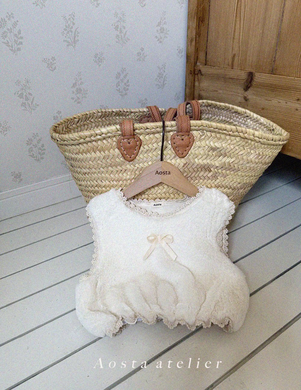 AOSTA39｜(6m-5y) 蕾絲花邊刷毛背心