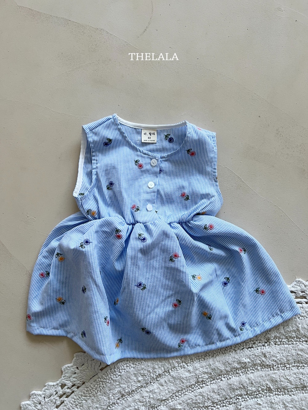 thelala45｜ (70-115) 花卉細條紋洋裝