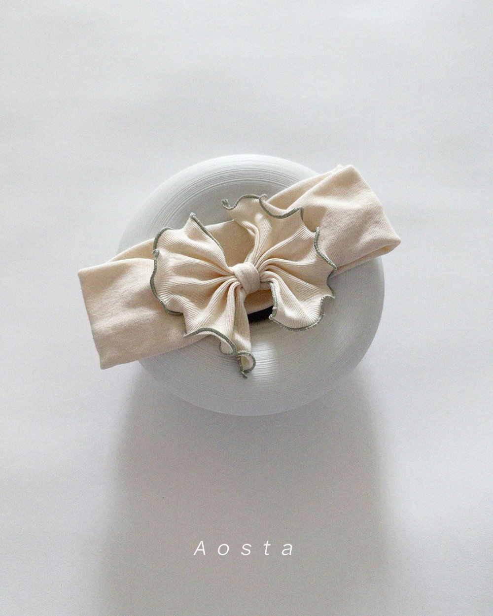 AOSTA19｜(6m-5y) 滾邊蝴蝶結髮帶