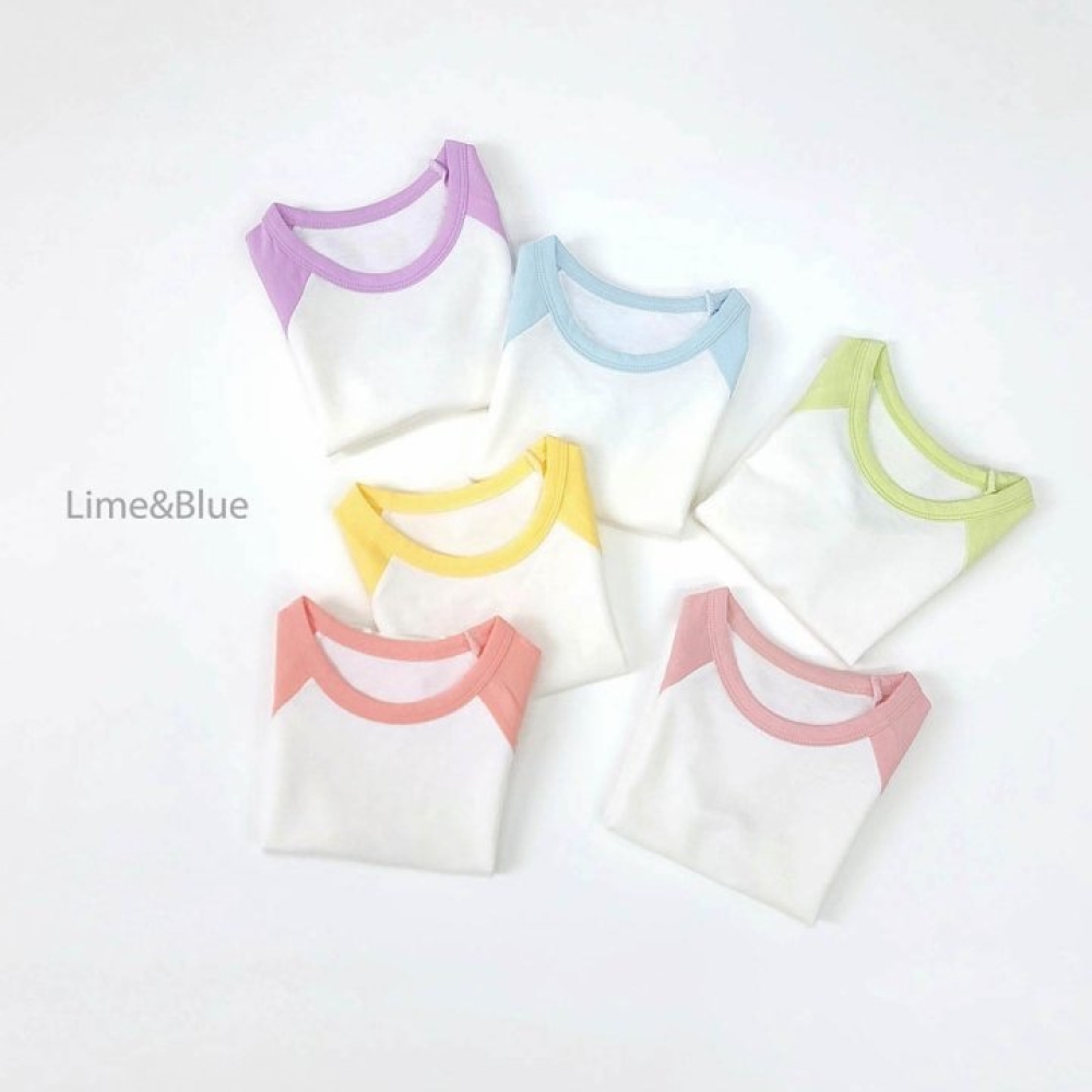 LIME&BLUE22｜(80-118cm)  插肩撞色運動套裝