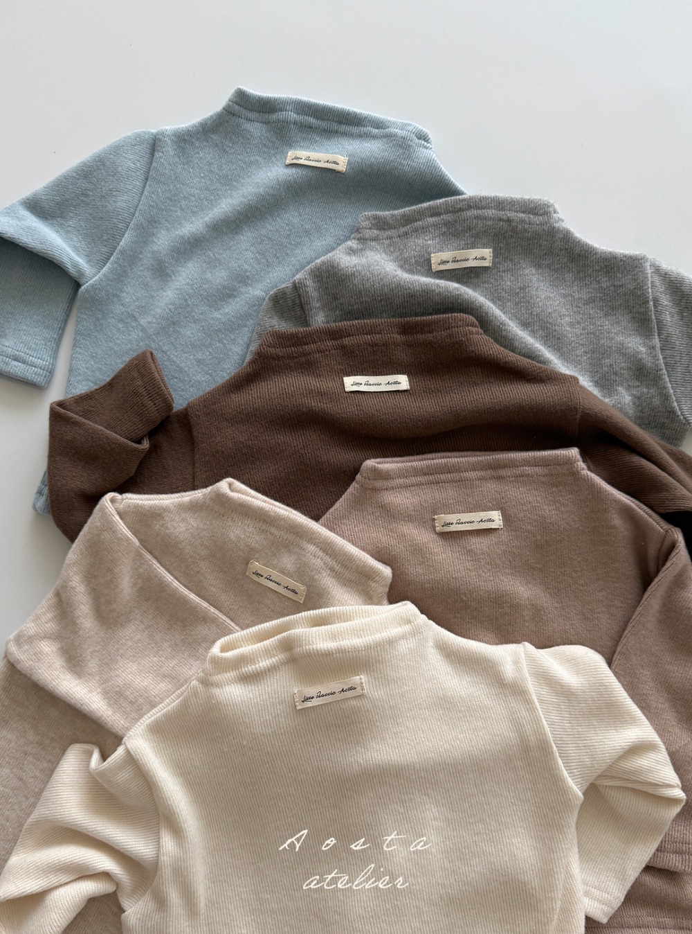 AOSTA47｜(6m-5y) 素面立領羅紋上衣