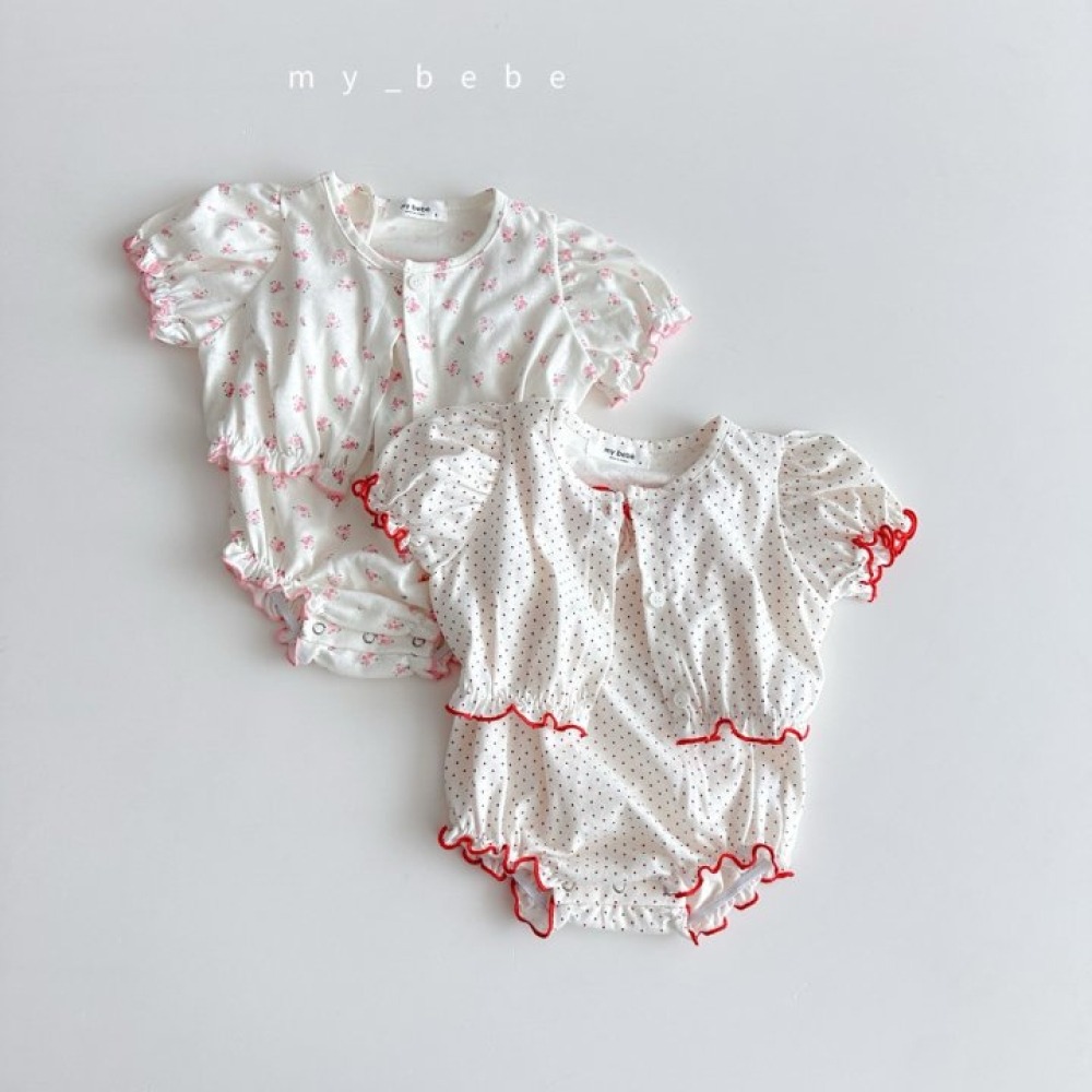 my_bebe15｜(58-72cm) 捲邊開襟外套包屁衣套裝