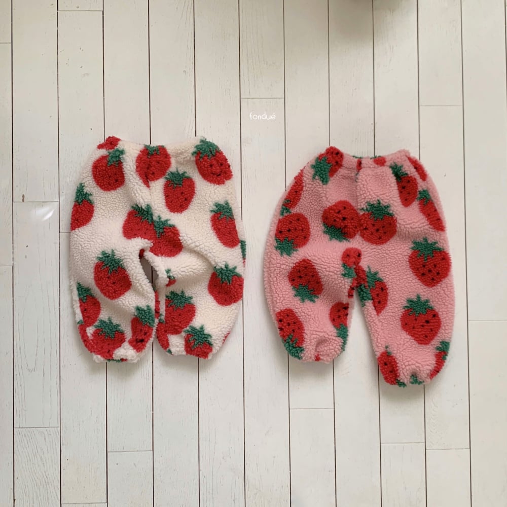 Fondue 30｜(65cm-110cm)  草莓絨毛長褲