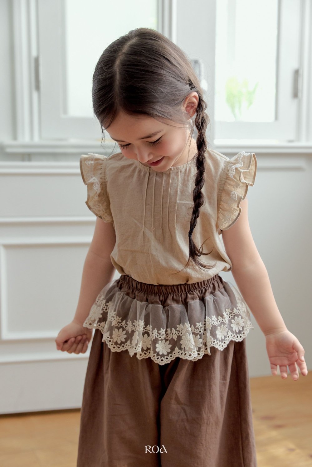 ROA21｜(6m-18m) 2色荷葉袖無袖上衣