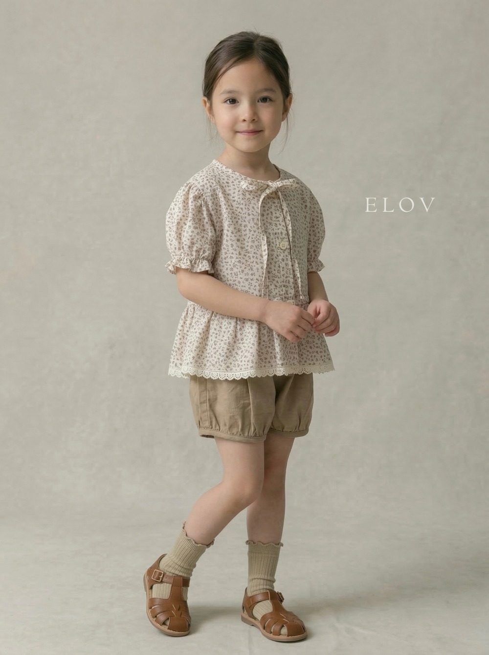 Mon petit16｜(73-118cm) 碎花裙擺公主袖襯衫