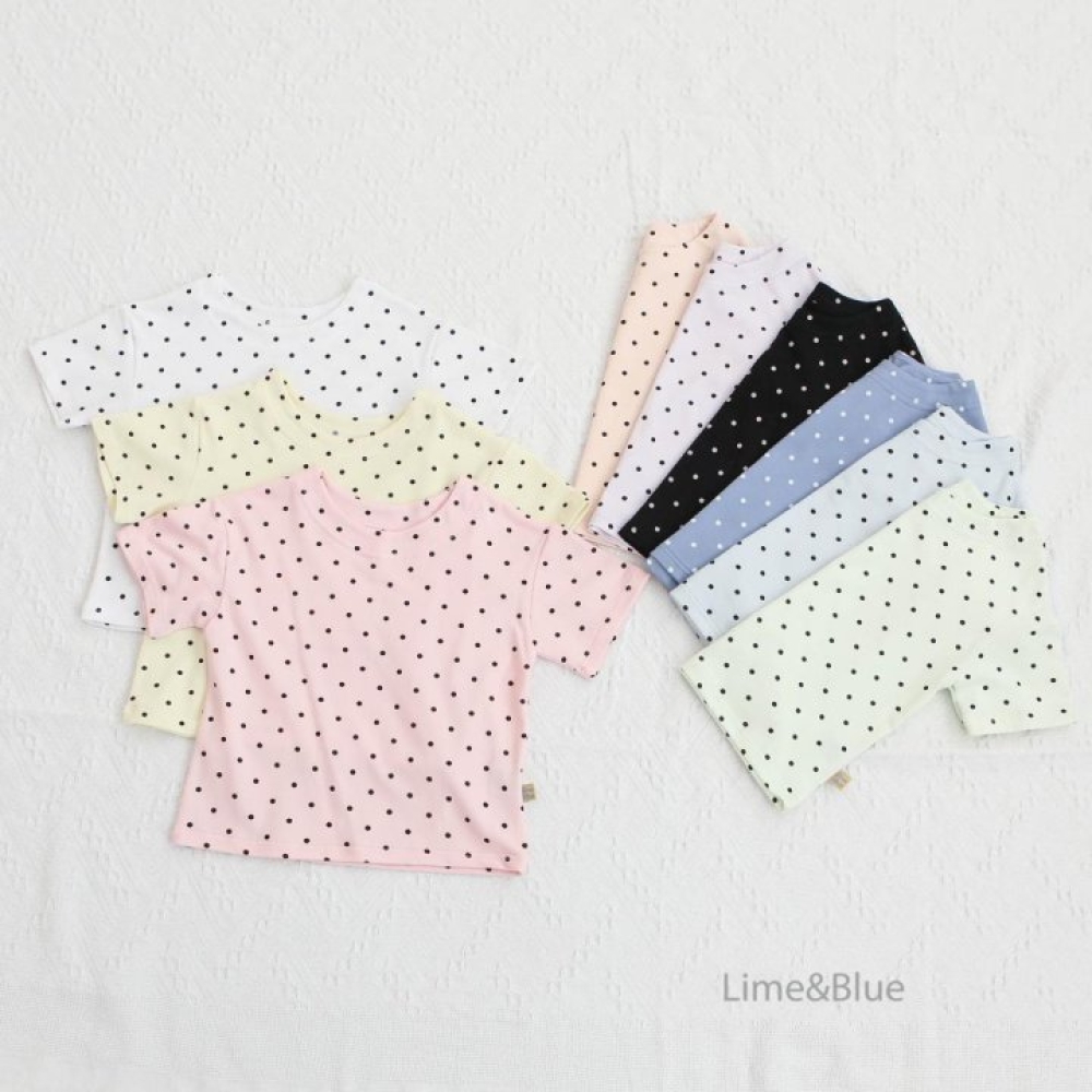 LIME&BLUE29｜(80-118cm MOM-DAD)  明星波點親子套裝