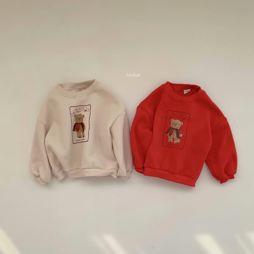 Fondue 18｜(75cm-120cm)  明信片小熊上衣