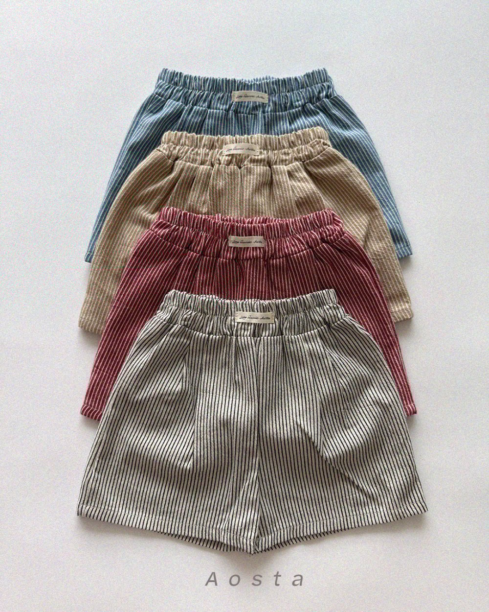AOSTA26｜(6m-5y) 4款線條小標短褲