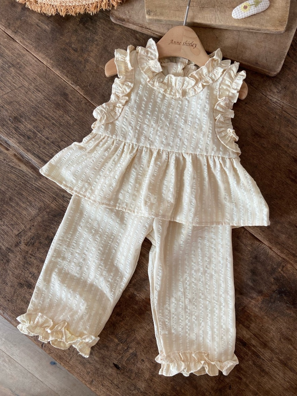 Anne Shirley13｜(3m-22m) 1色花邊滾無袖套裝