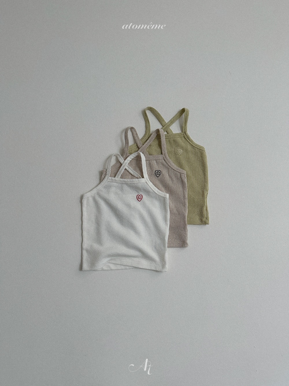 Atomeme30｜(70-110) 羅紋愛心印花背心