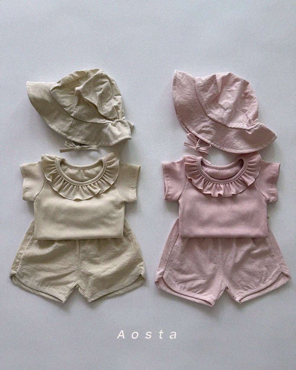 AOSTA04｜(6m-5y) 2色木耳邊翻領上衣