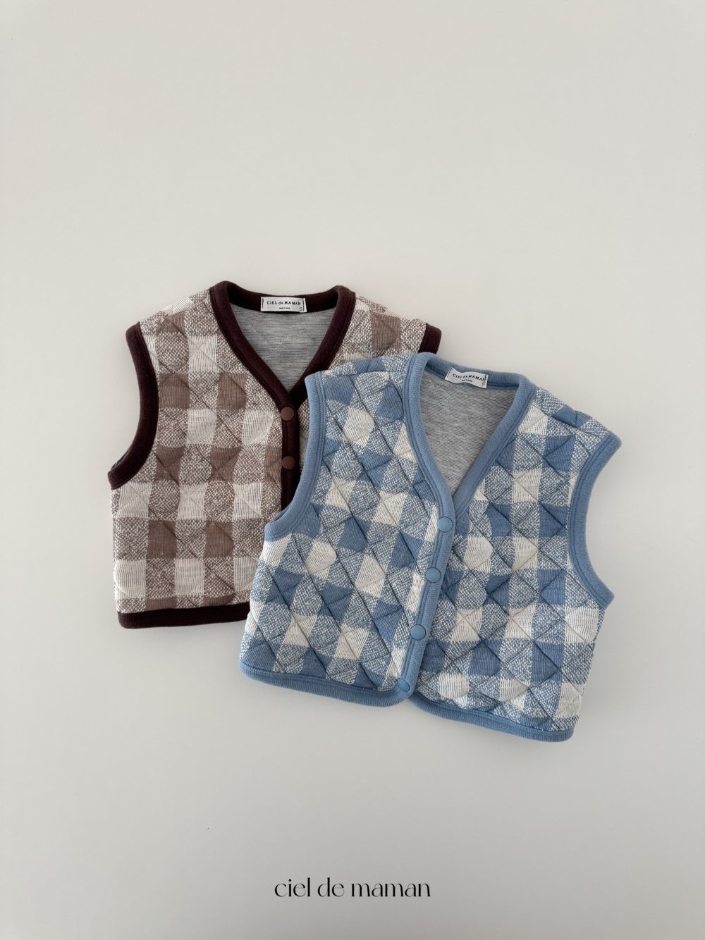 Cieldemaman09｜(6M~24M)  2色格子背心套裝