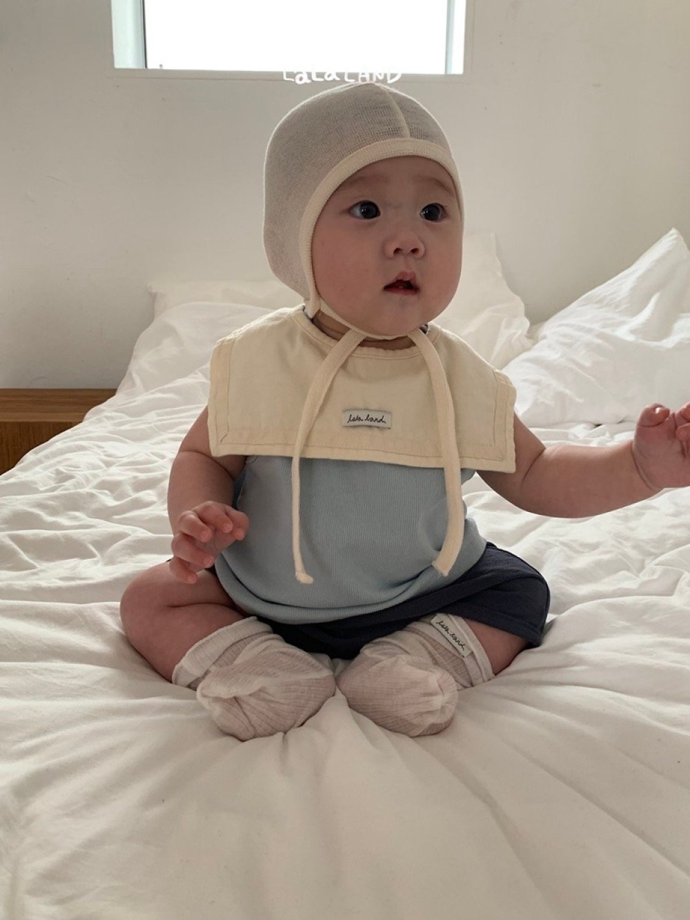 lala land40｜(3m-18m) 2色水手綁帶圍兜