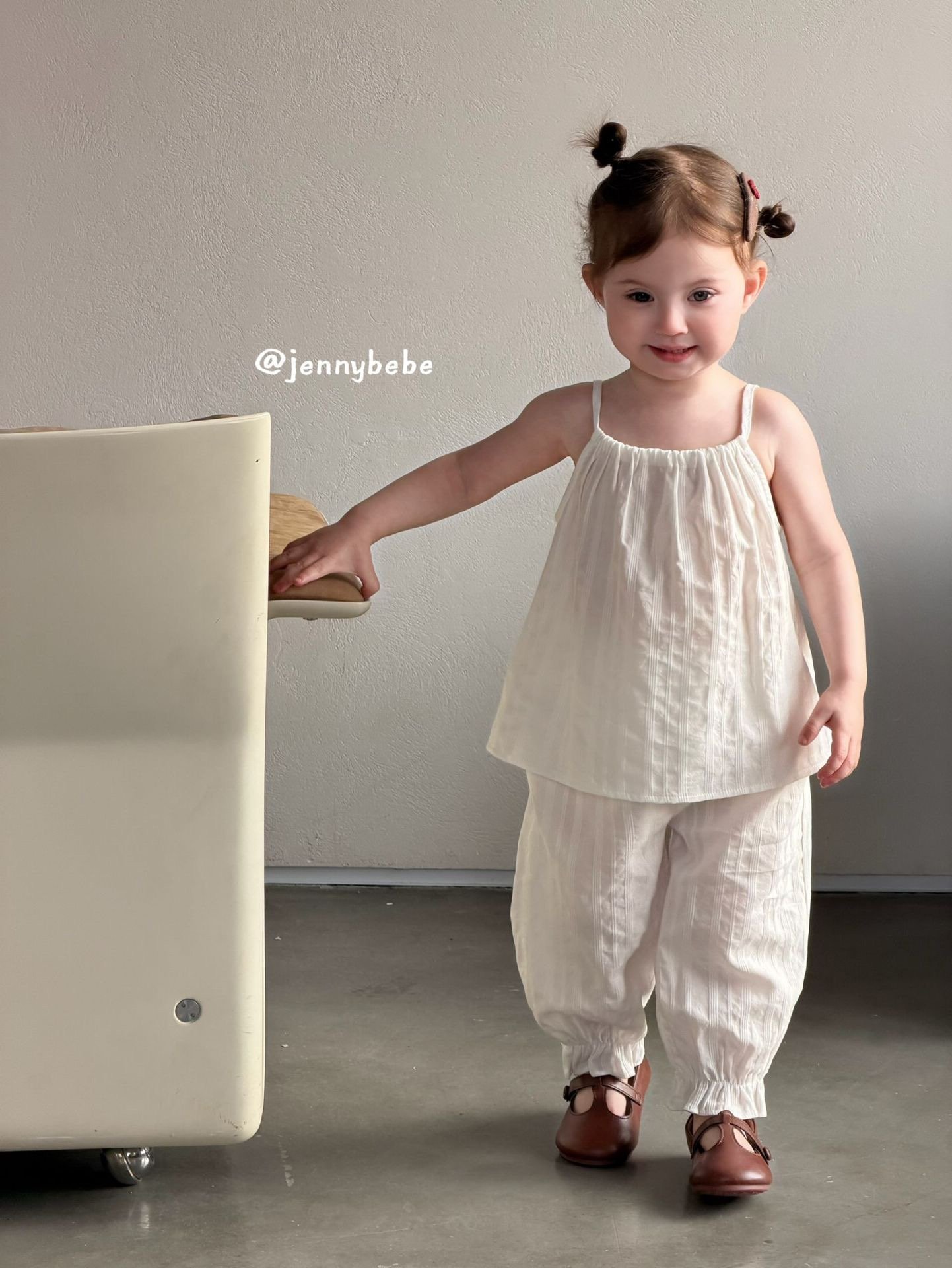 JE733｜(80-110cm) 細肩抽繩壓紋套裝