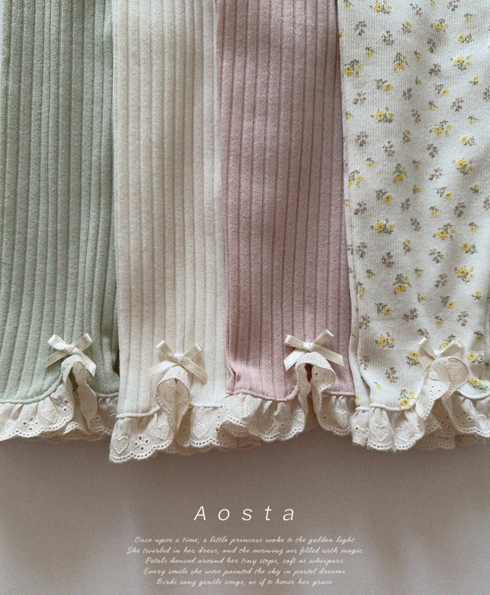 AOSTA02｜(6m-5y) 蕾絲邊緊身褲
