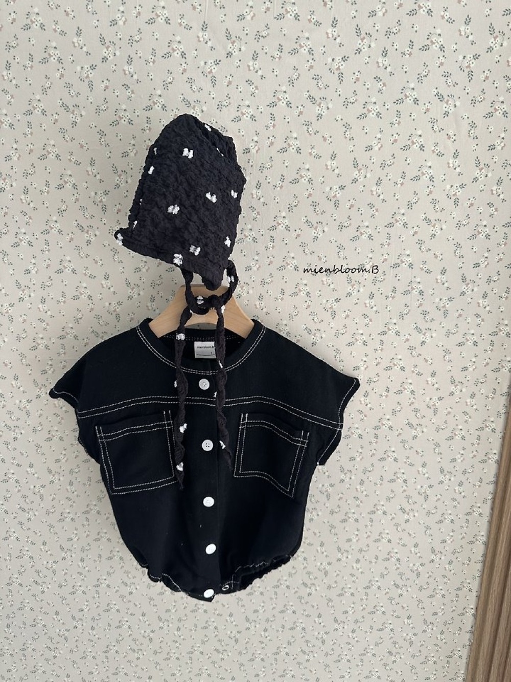 Bloom.b47｜(0m-18m) 抓皺印花包屁衣