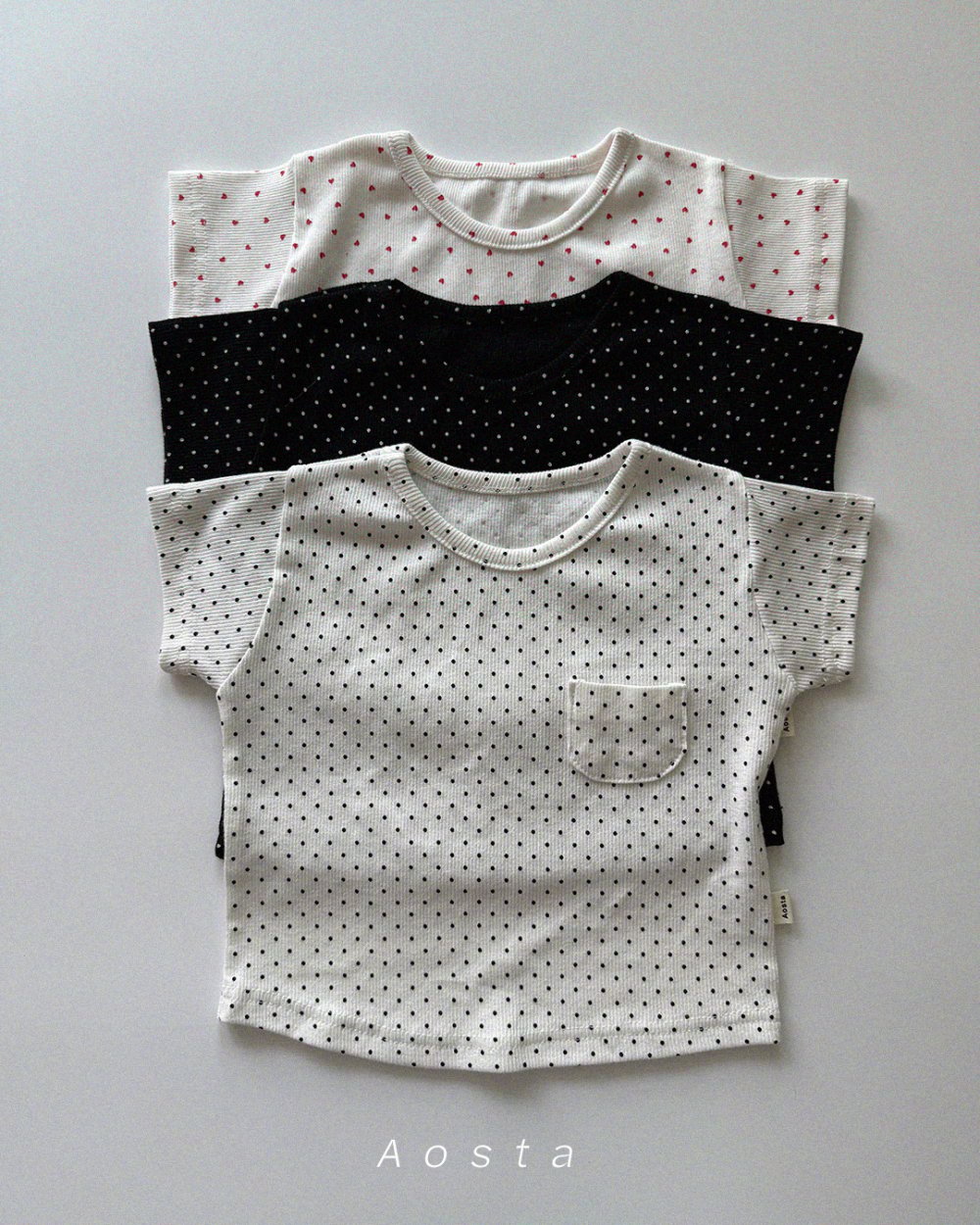 AOSTA54｜(6m-5y) 3款口袋圓領上衣