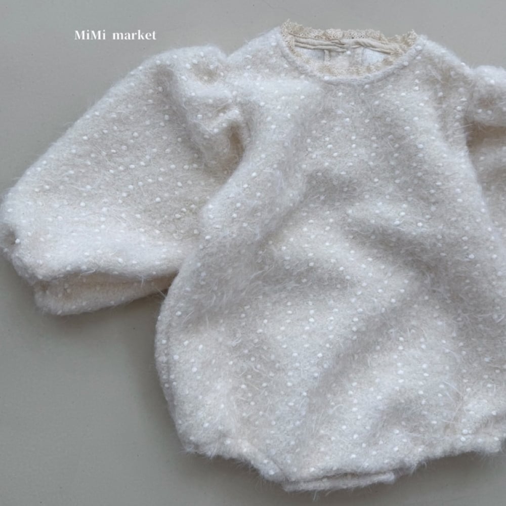 mimi market22 (65-85cm)  絨毛點點包屁衣