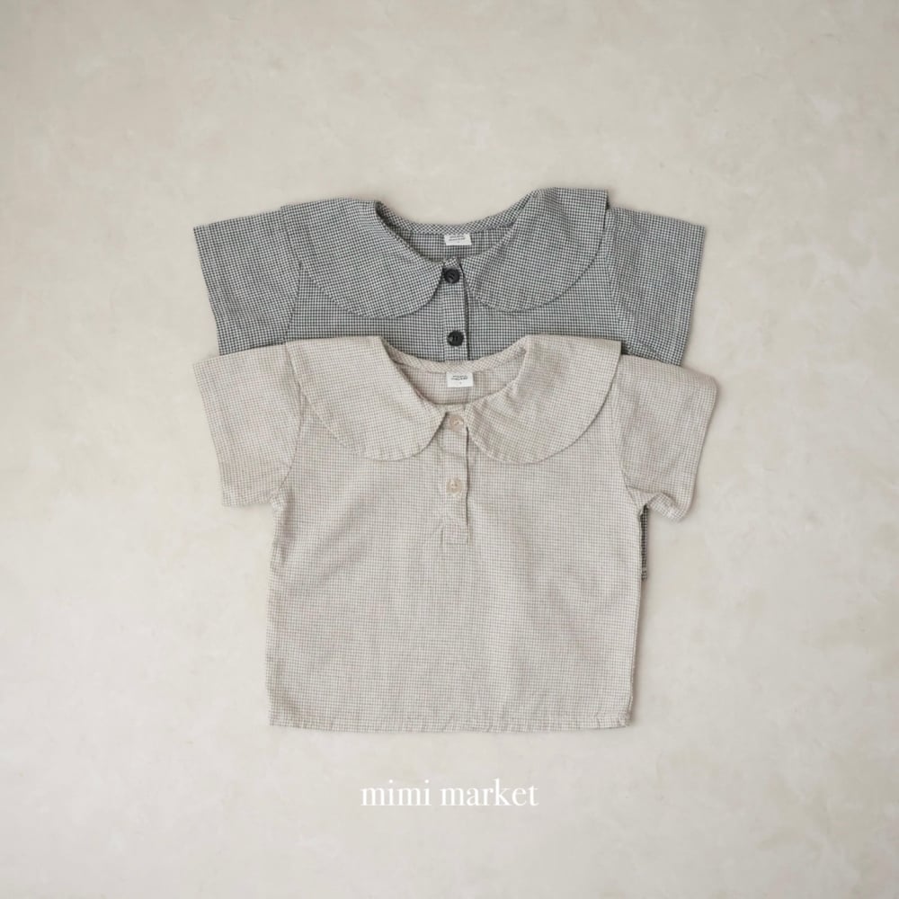 mimi market08 (75-90cm)  格子翻領襯衫