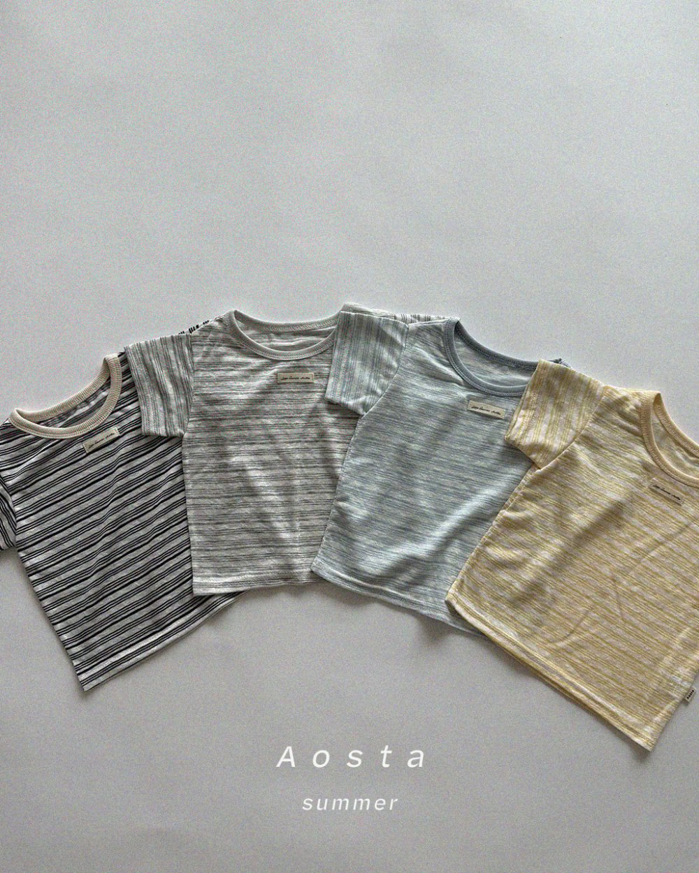 AOSTA19｜(6m-5y) 4款拼色條紋上衣